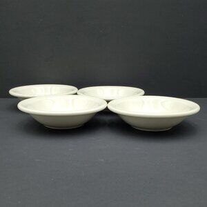 Homer Laughlin Ivory Dessert Bowls Rimmed Beige Fruit Sauce Prep Bowls